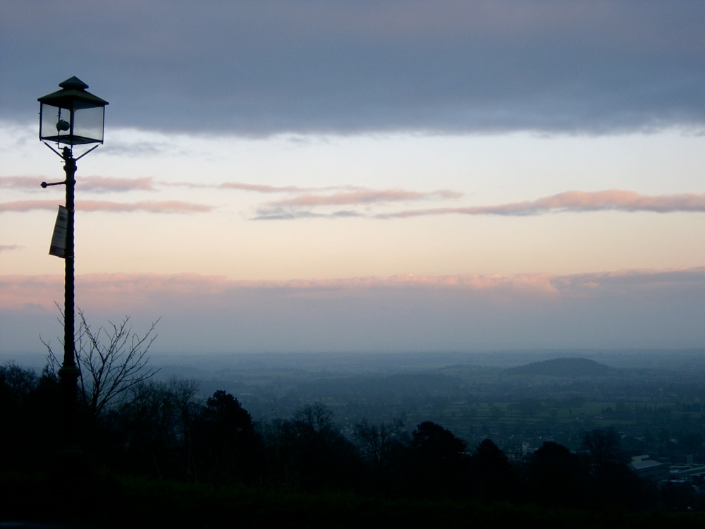 View from Malvern Hills as dusk
