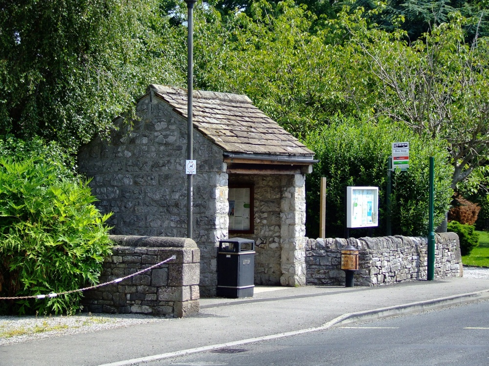 The bus shelter for the Bakewell service