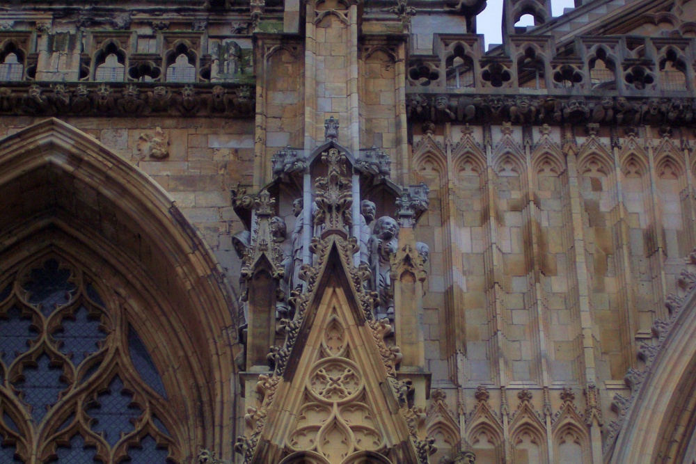 Detail on the front of York Minster