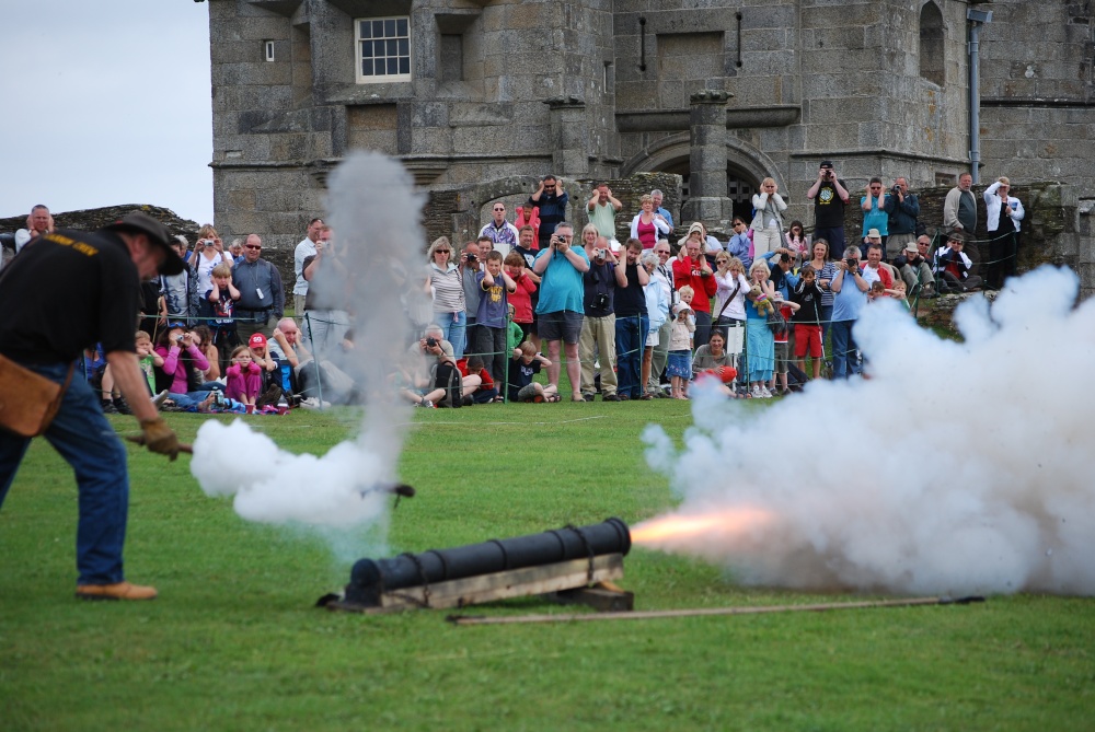 Cannon display at Pendennis Castle