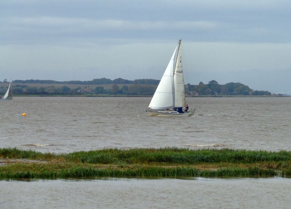 A yacht sailing on the Humber, Brough Haven