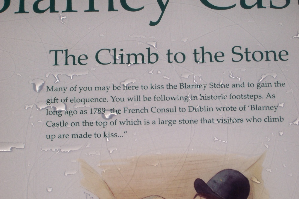 Climb to the Stone Interpretive Sign at Blarney Castle