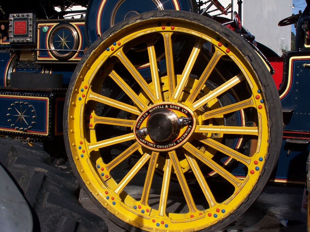 Wheel on a steam engine