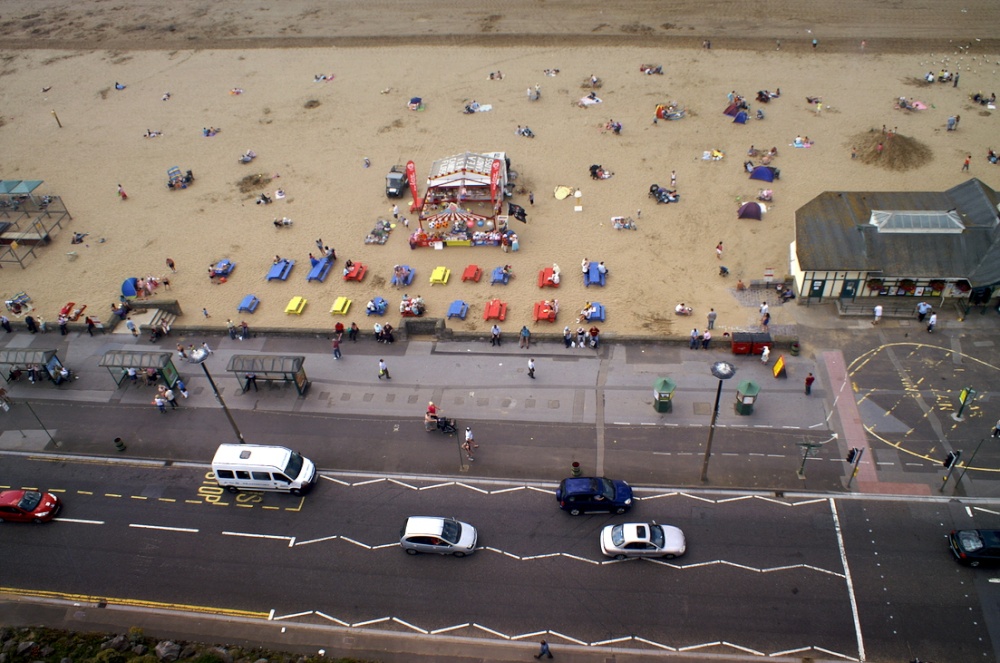 The beach from the wheel.