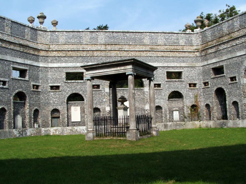 Dashwood Mausoleum and the Church of St Lawrence and Golden Ball