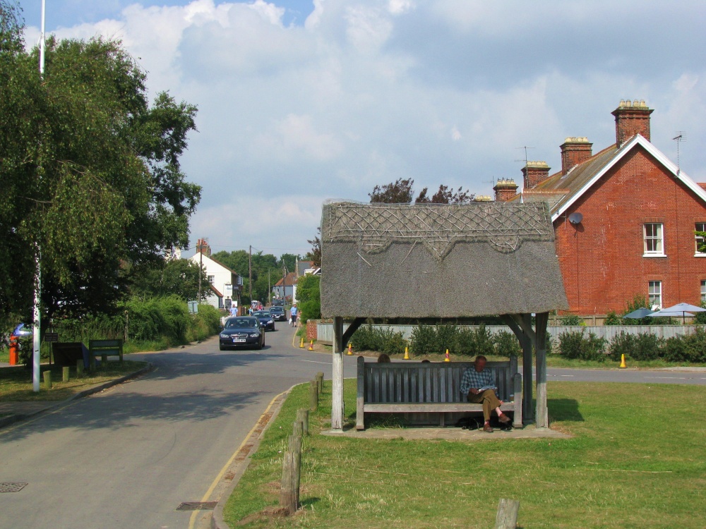 Thatched shelter in the village