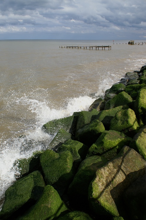Big rocks to protect the coastal path.