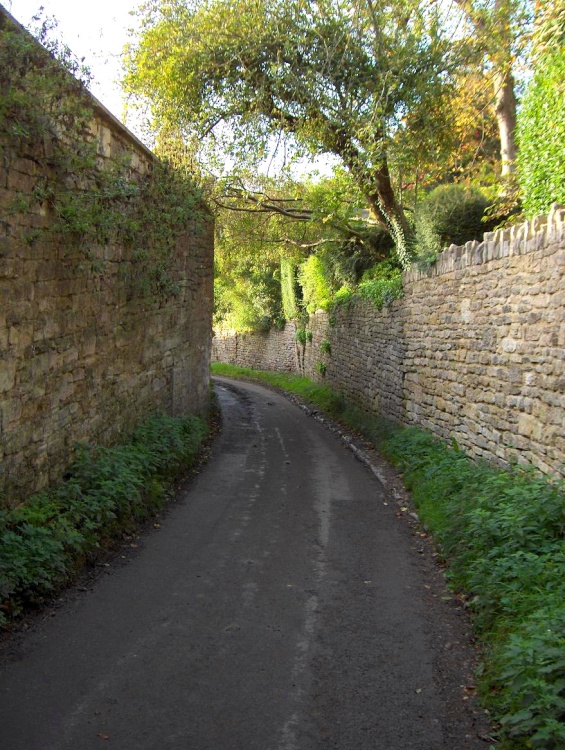 Lane running parallel to Iford Manor
