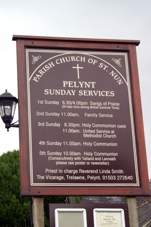Sign outside of the Church.