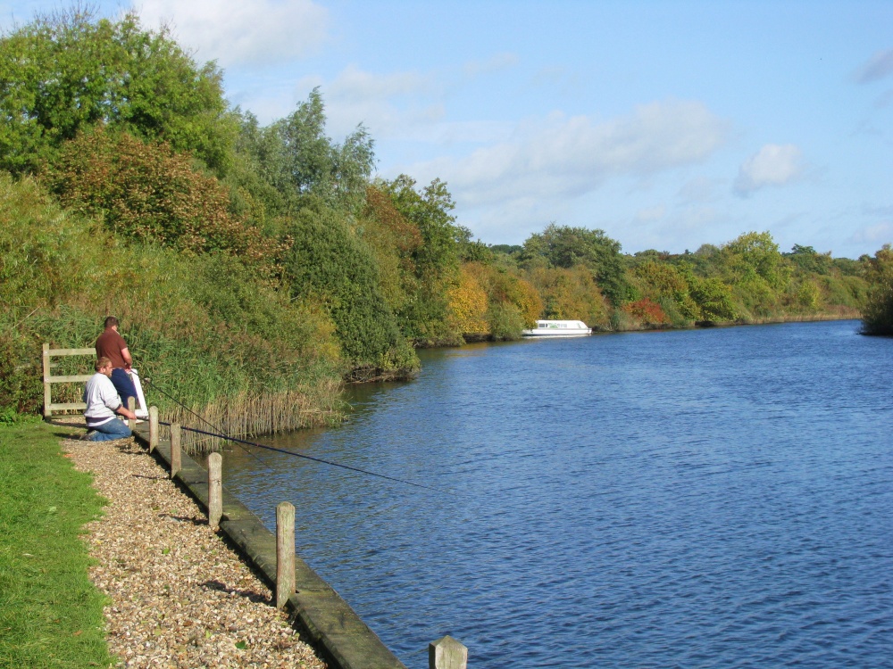 Fishermen at Postwick on the River Yare.