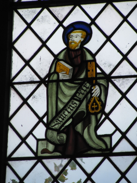 Stained glass window in Mautby Church