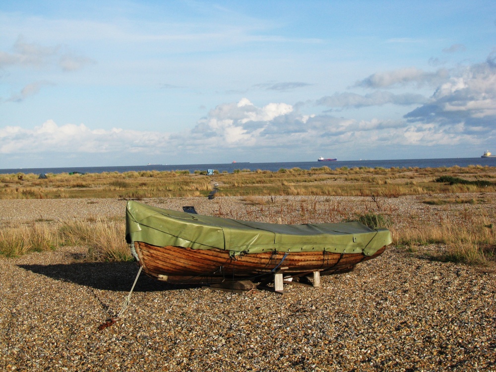 A lone fishing boat