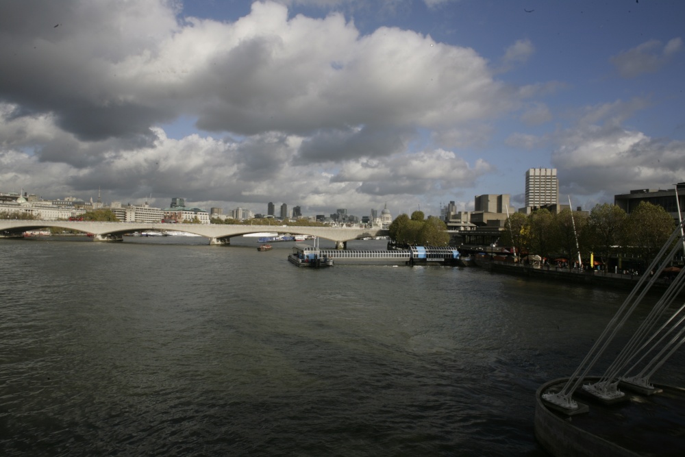 View of London skyline from Hugerford Bridge.