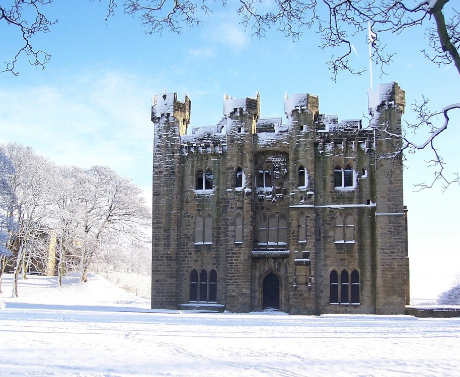 Snowy Hylton Castle on New Years Day