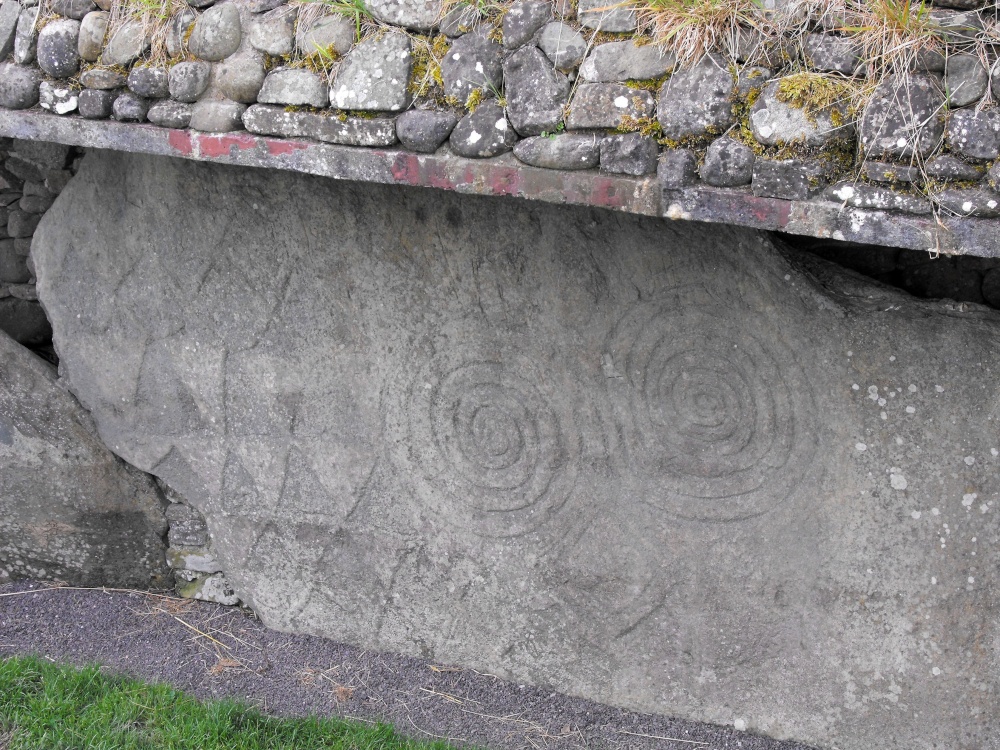 Spiral motif on Newgrange kerbstone