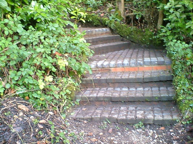 Newly restored steps leading to the Otterhead Walled Gardens