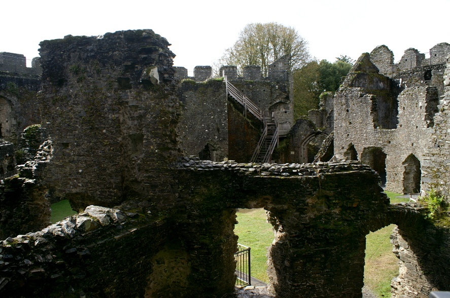 Looking down into the castle.