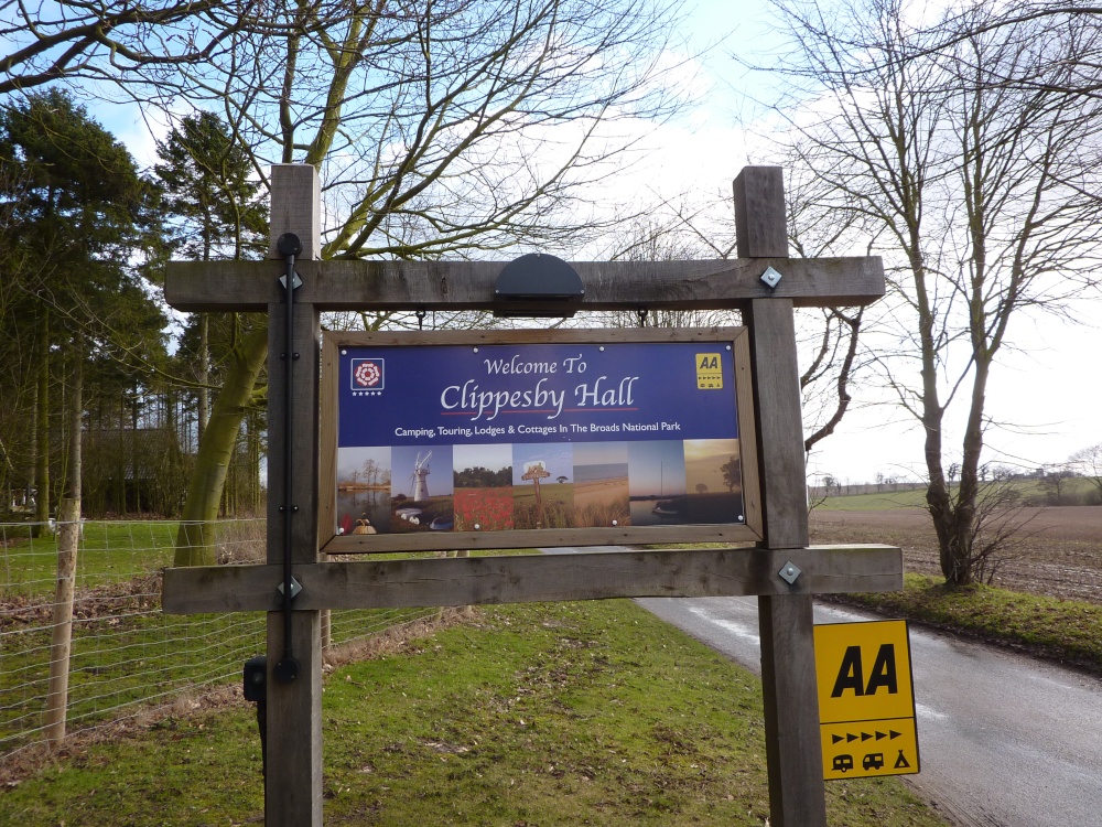 Clippesby  Hall Sign