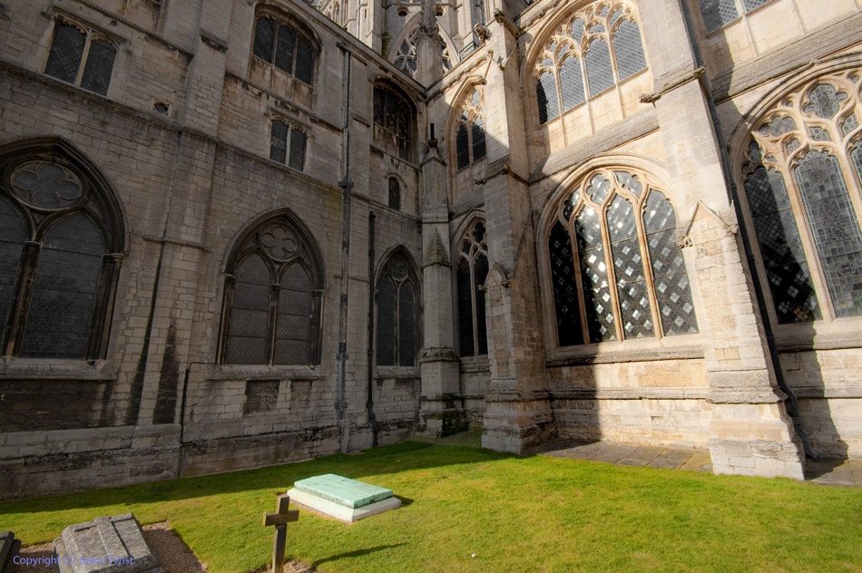 Ely Cathedral corner and graves