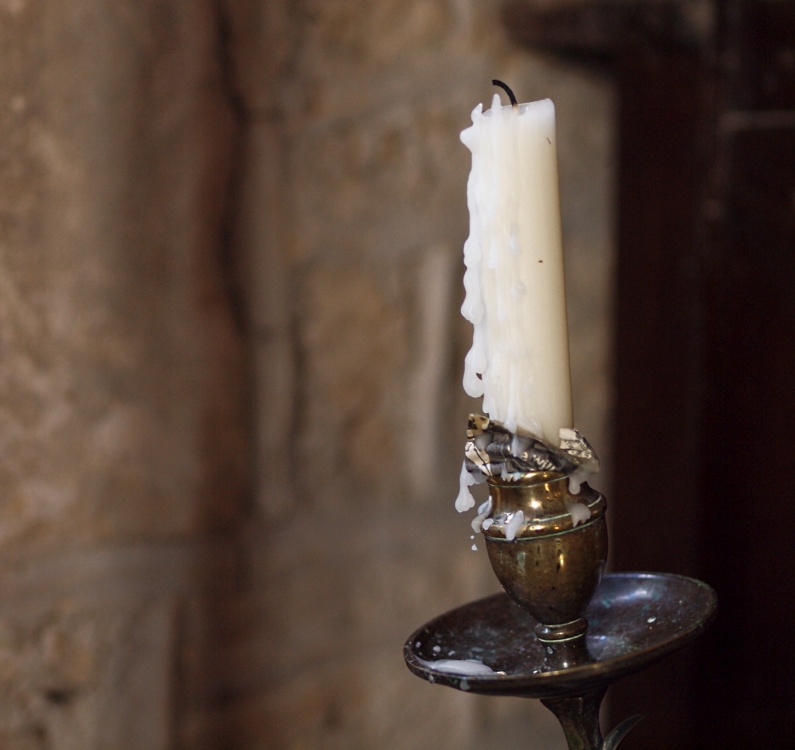 Candle in Noke Village Church, Oxfordshire