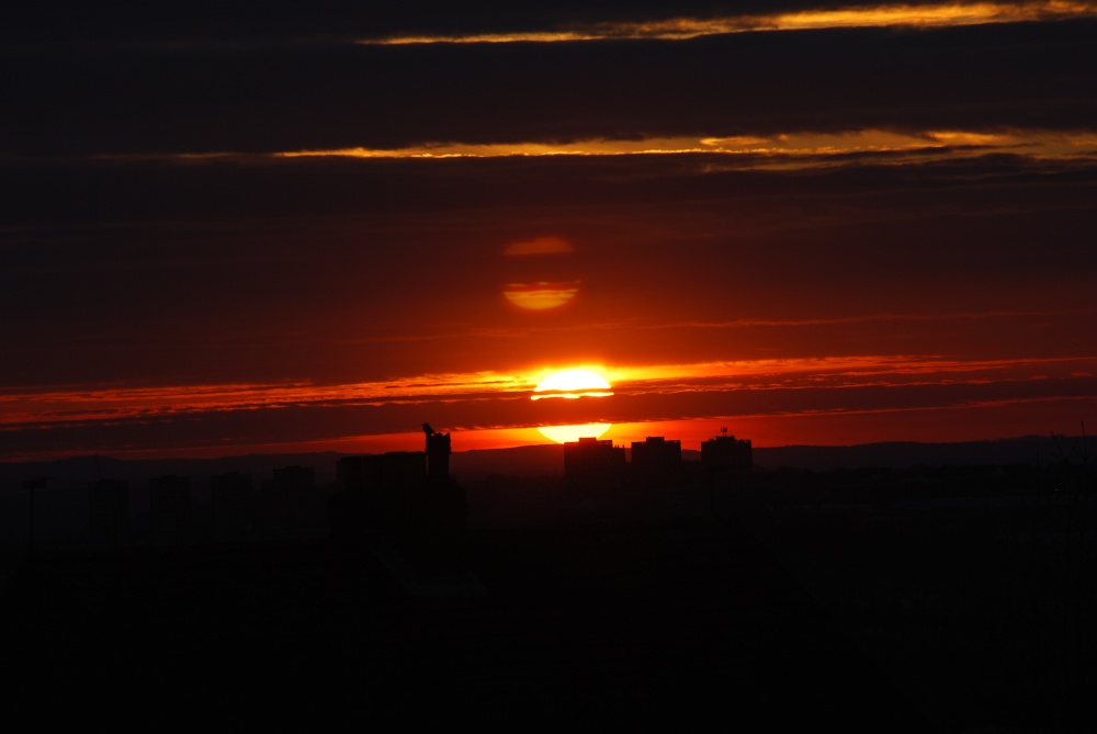 Distant views of Brierley Hill sunset