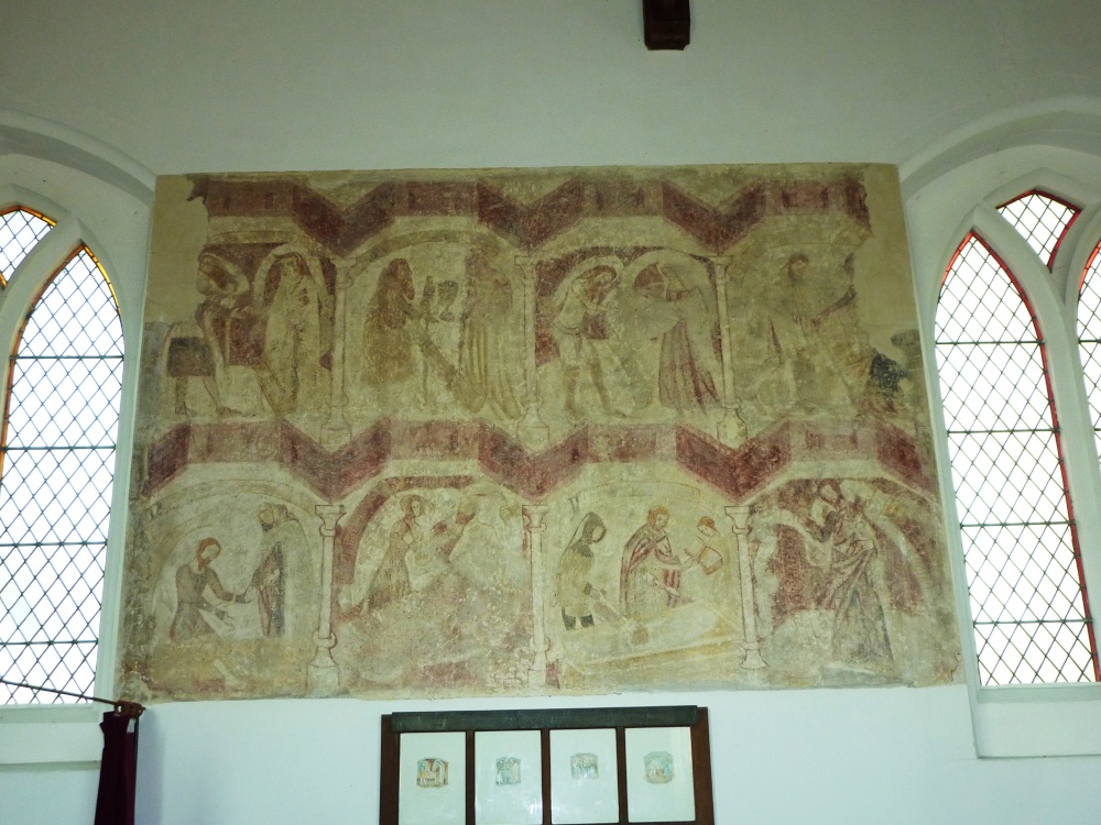 14th Century - Uncovered old wall painting in the Church