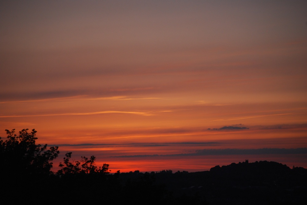 Sunset over Netherton church