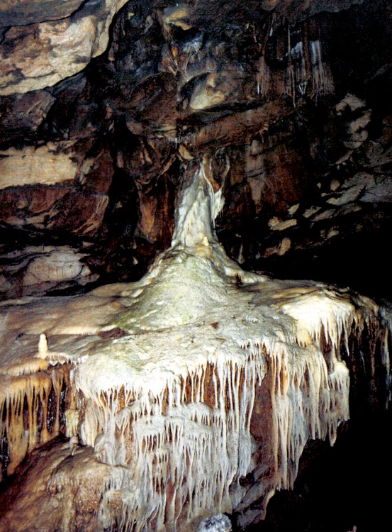 Inside the caves.