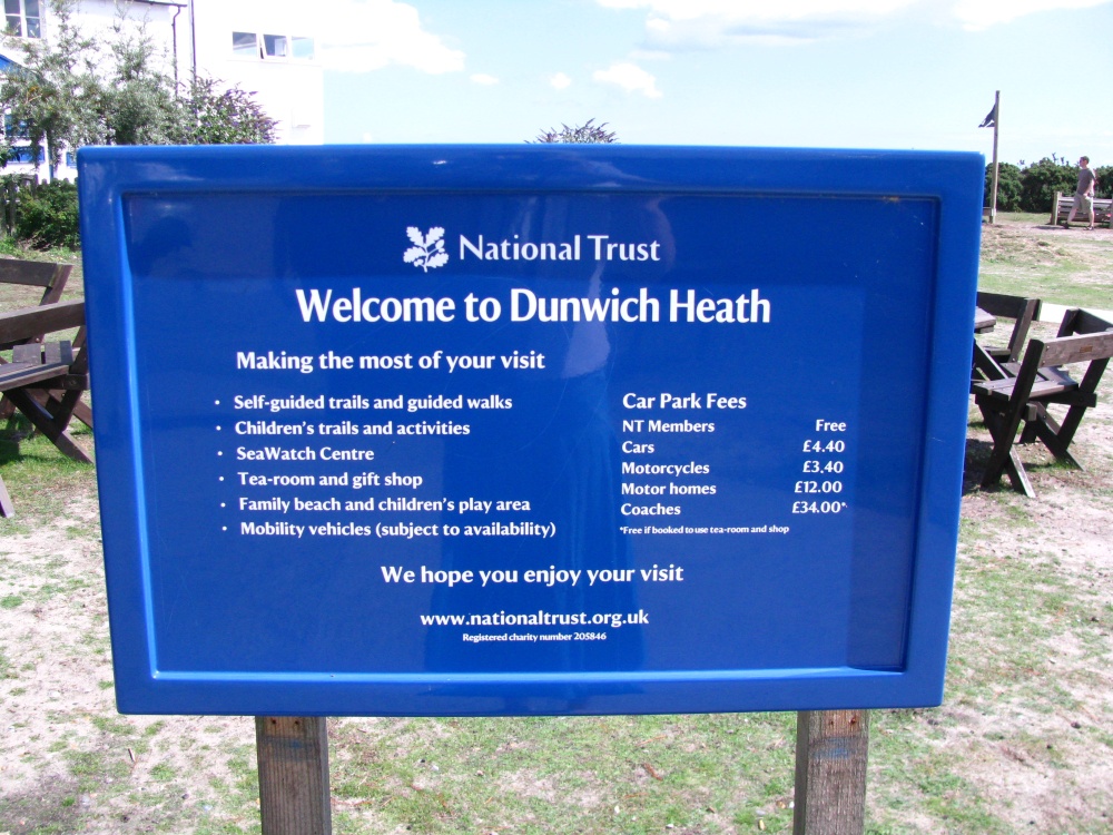 Dunwich Heath Welcome Board