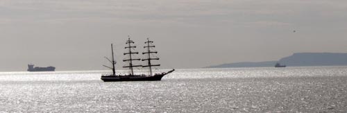 Tall ships at anchor
