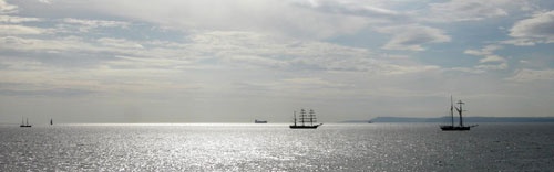 Tall Ships waiting in the bay
