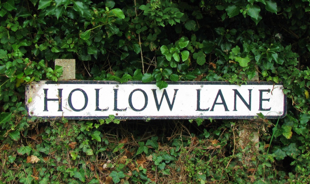 Hollow Lane, road sign