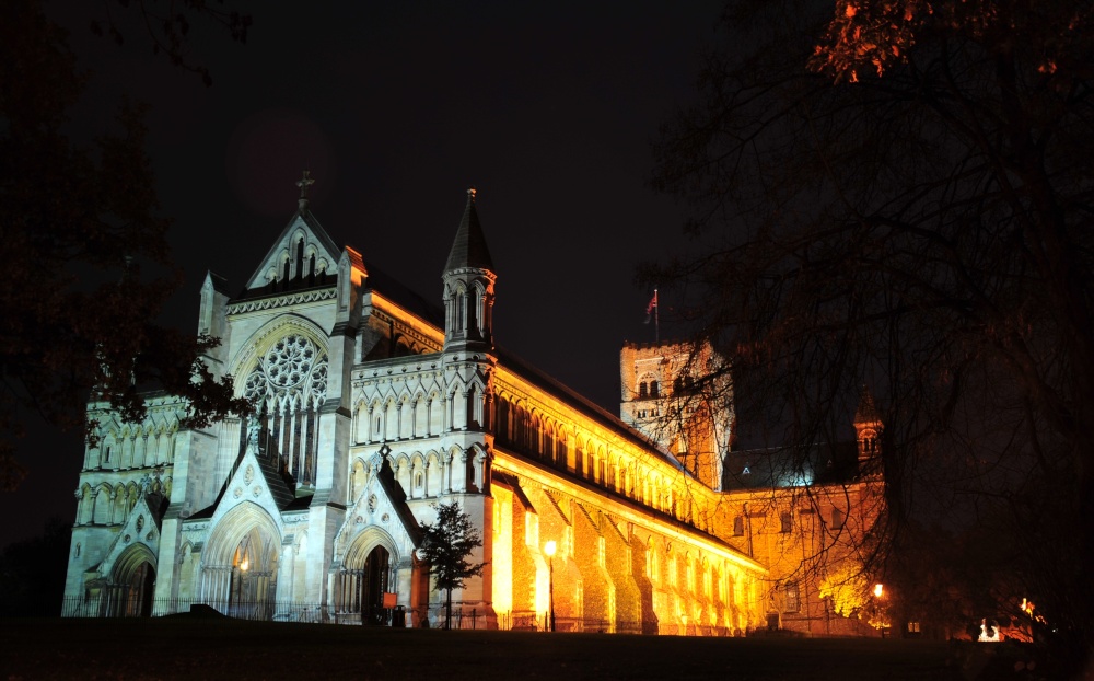 St Albans Cathedral at Night