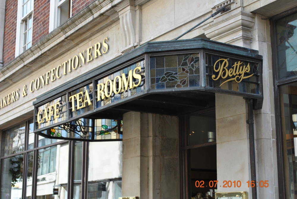 The entrance to Betty's tea shop in York