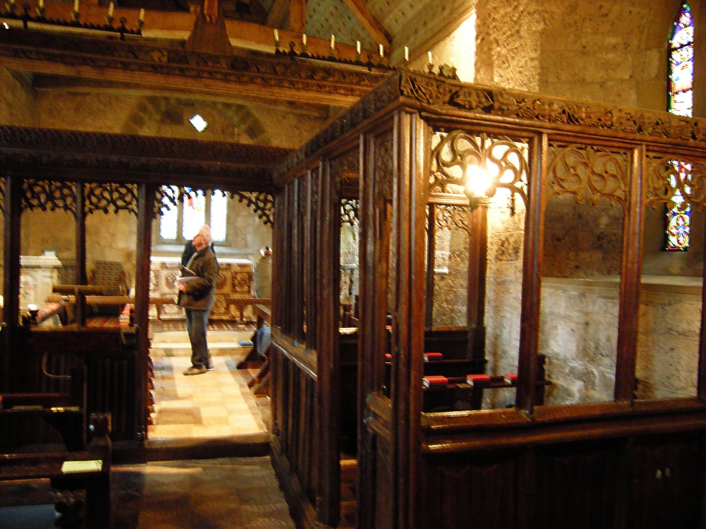 Interior of St Andrew's Norman Church in Shelsley Walsh
