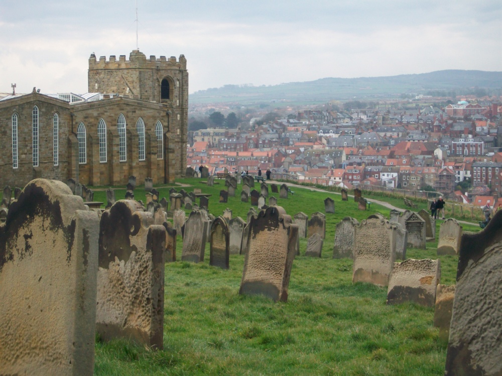 Whitby town from the Churchyard