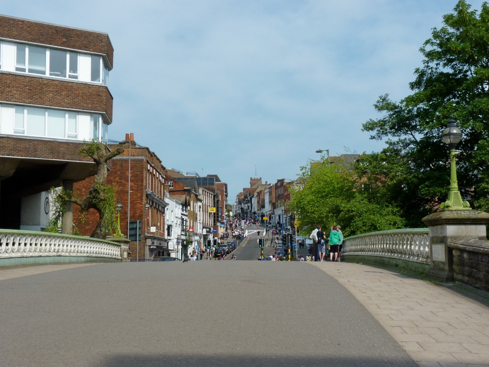 Guildford High Street ( from the bridge over the River Wey)