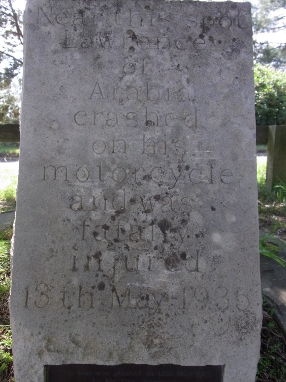 Commemorative stone to T.E Lawrence
