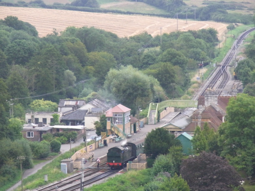 Corfe Station from the Castle