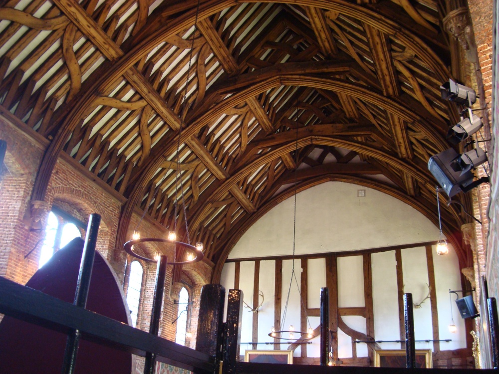 Banqueting Hall and its original roof timbers.