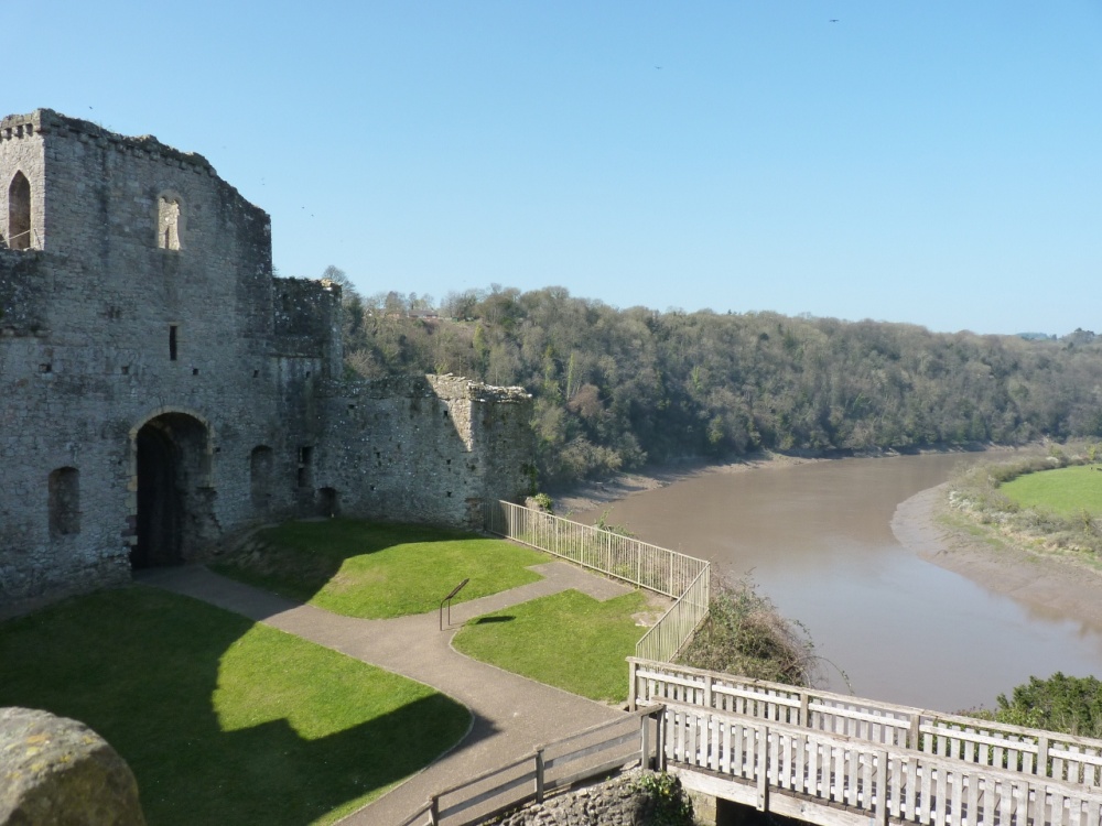 Chepstow Castle Battlements and River Wye