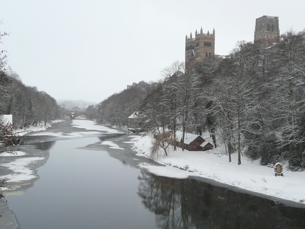 Durham from Prebends Bridge. Winter