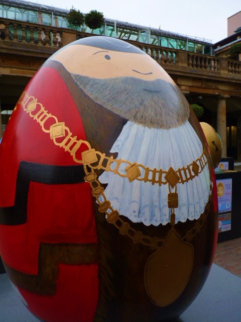 One of a display of painted eggs at Covent Garden, Easter 2012