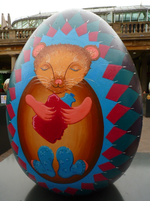 One of a display of painted eggs at Covent Garden, Easter 2012