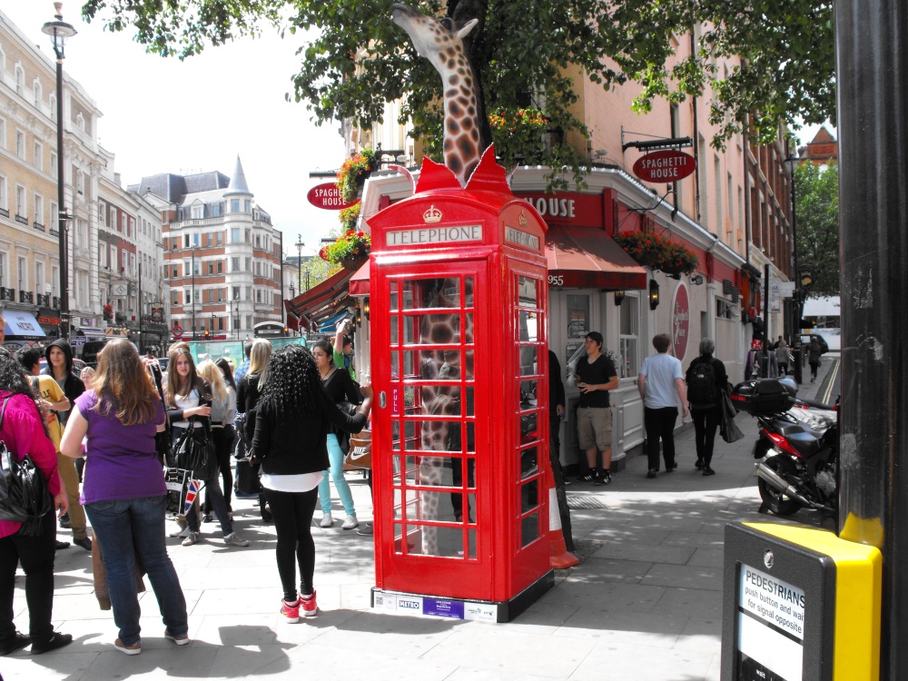 Telephone booth near Covent Garden, London