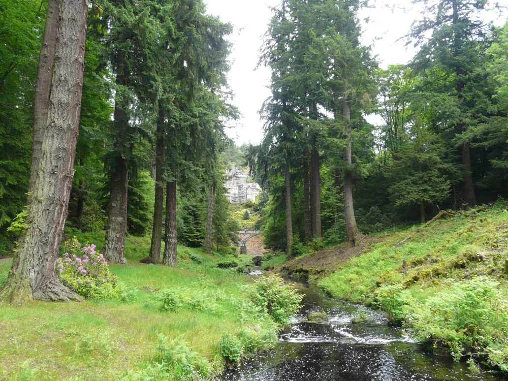 Cragside House, view of the house from the Armstrong trail