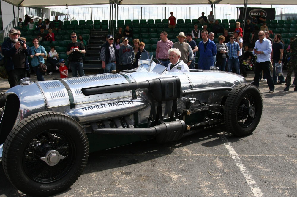 Napier Railton racing car at Brooklands.