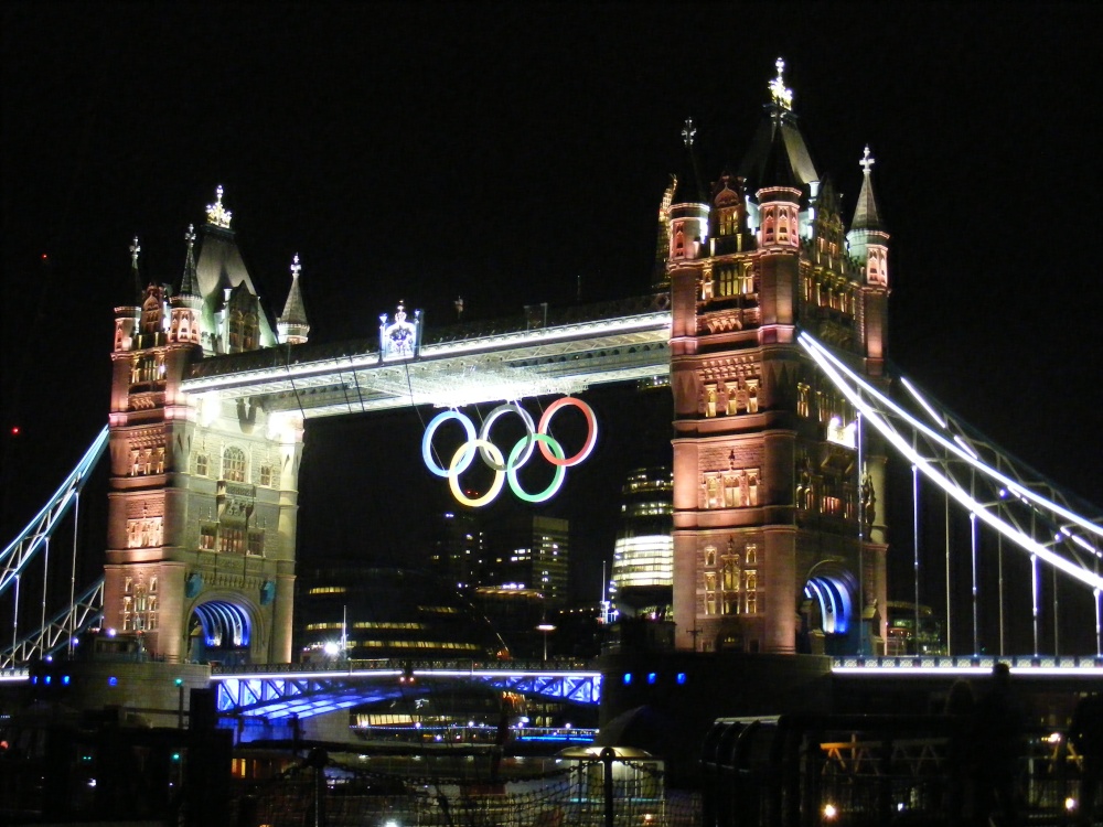 Tower Bridge complete with Olympic rings