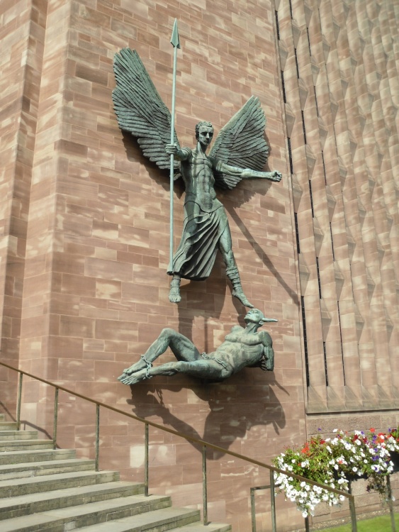 Coventry, the sculpture of St Michael conquering the devil (the new Cathedral)