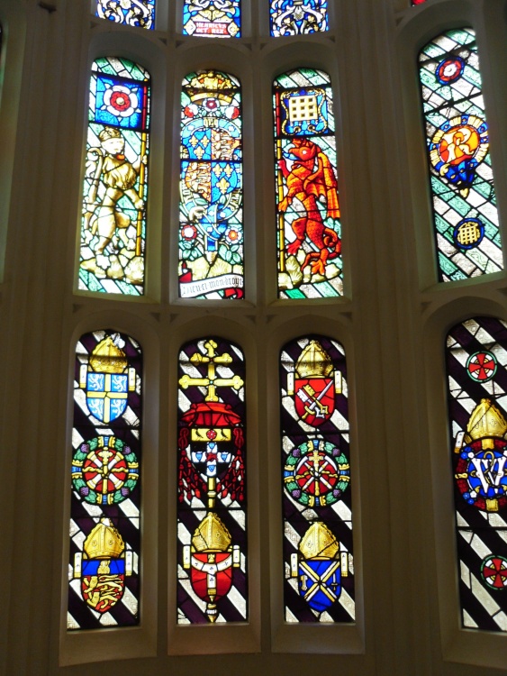 Inside the Hampton Court Palace, Stained glass windows